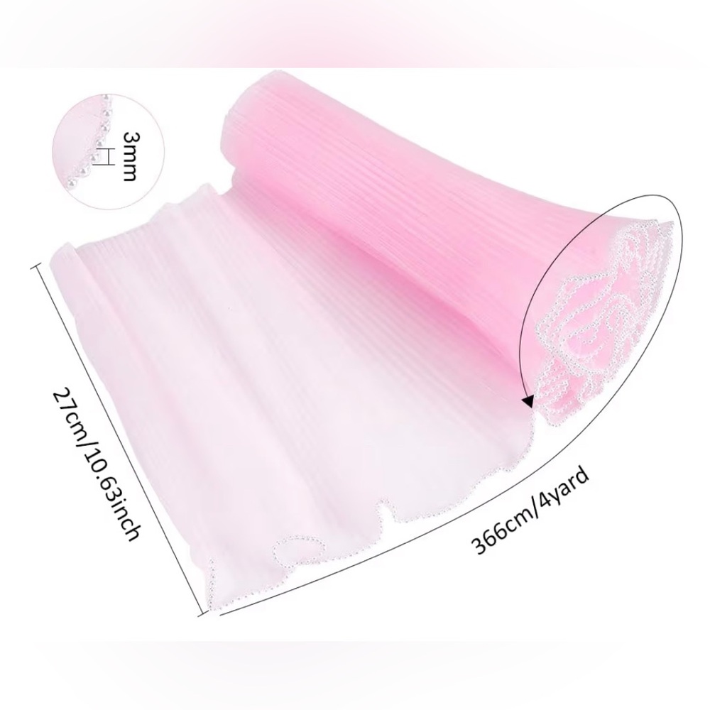 Chiffon Pleated Mesh fabric:Package of TWO 4.5 YardX2 (total 4 strips)